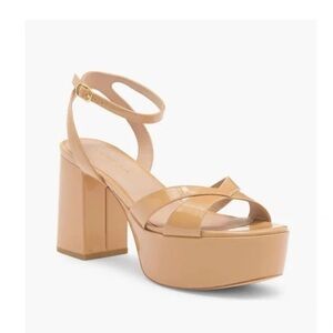 Stuart Weitzman Patent Leather Ginger
Platform Sandals Size 9 gently used